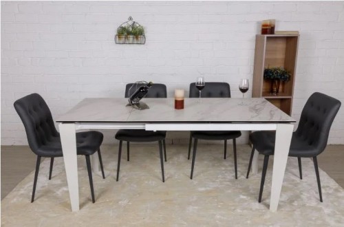 ​Стол обеденный ALTA Керамика белый 120 (50) * 80 * 76 Nicolas